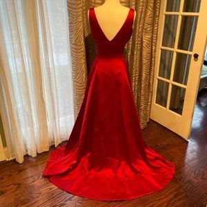 Elegant crimson ballgown